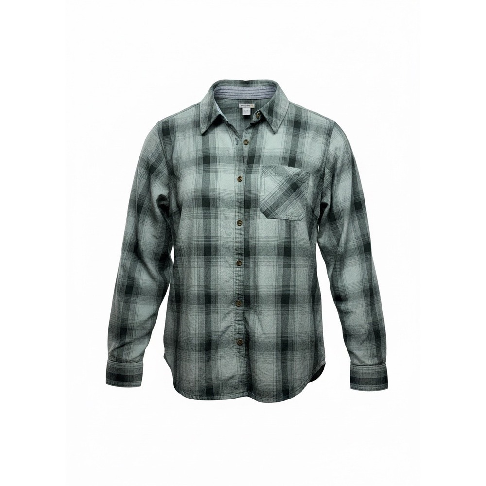 Carhartt Womens Green Black Plaid Flannel Shirt, Size L